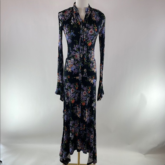 Paco Rabanne Black Floral Midi Dress, 34 - Picture 10 of 15